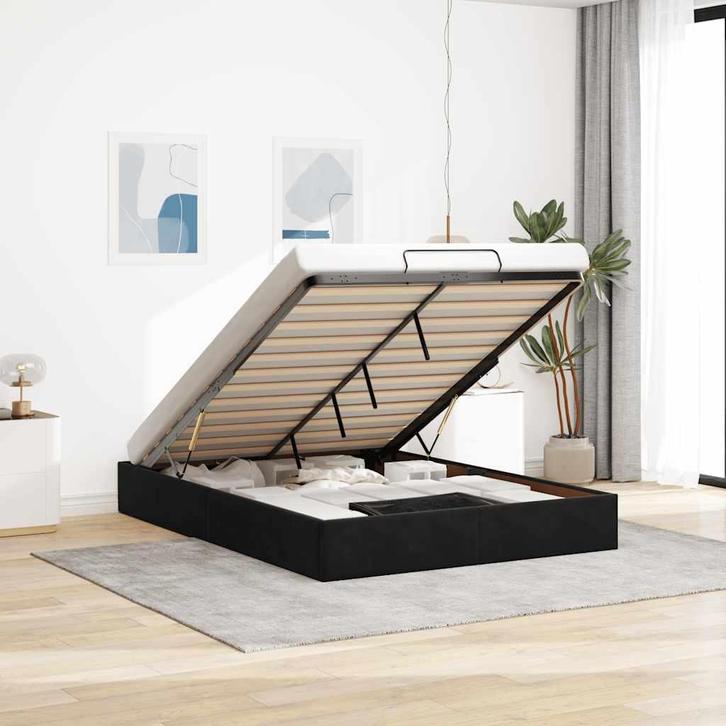 vidaXL Ottoman bedframe zonder matras 140x190 cm fluweel, Huis en Inrichting, Slaapkamer | Bedden, Nieuw, Verzenden
