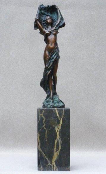 sculptuur, Scarf Dancer - 4 kg - 36 cm - Gepatineerd brons beschikbaar voor biedingen