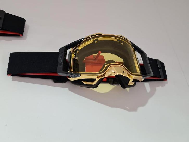 BRAAP Crossbril Zwart met goud frame en gele lens, Motoren, Onderdelen | Overige, Verzenden