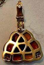 Hanger - 18 karaat Geel goud Citrien - Diamant - Diamant