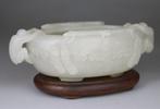 Vaas coupe gesculpteerd Chinees - Mariage Bowl - houten voet