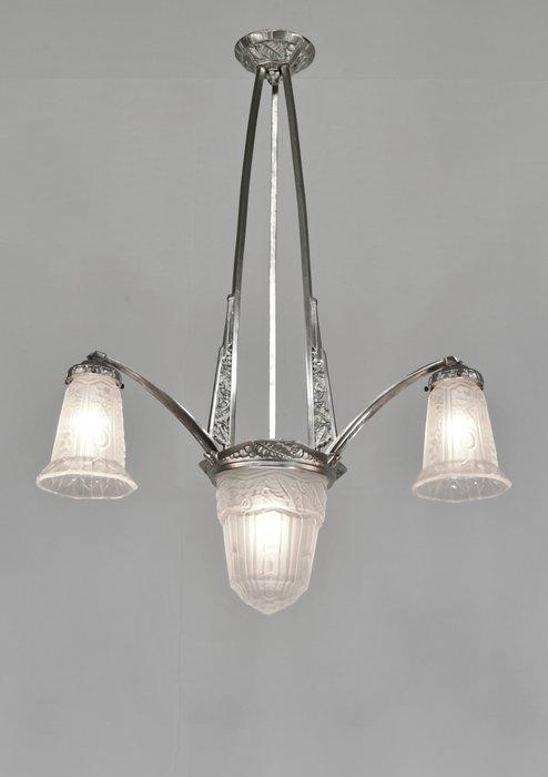 Pierre Maynadier art deco chandelier - Lampe à suspendre -, Antiek en Kunst, Antiek | Meubels | Stoelen en Sofa's