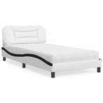 vidaXL Bed met matras kunstleer wit en zwart 100x200 cm, Huis en Inrichting, Slaapkamer | Bedden, Verzenden, Nieuw