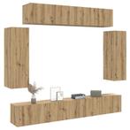 vidaXL 6-delig Tv-meubelset wandmontage bewerkt hout, Huis en Inrichting, Verzenden, Nieuw