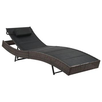vidaXL Ligbed poly rattan en textileen bruin, Verzenden, Nieuw