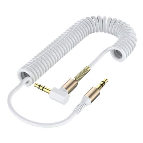 Gekrulde 3.5mm AUX Kabel Verguld - Audio Jack - 1.8 Meter -, Computers en Software, Pc- en Netwerkkabels, Nieuw, Verzenden