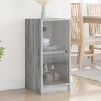 vidaXL Bijzetkast met glazen deuren 35x37x75,5 cm grijs, Huis en Inrichting, Kasten | Dressoirs, Verzenden, Nieuw