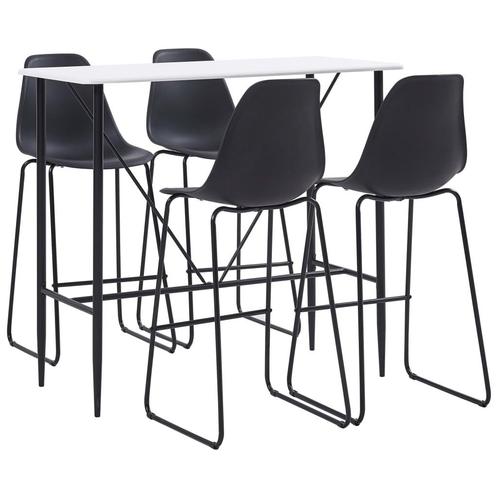 vidaXL 5-delige Barset kunststof zwart, Huis en Inrichting, Complete eetkamers, Nieuw, Verzenden
