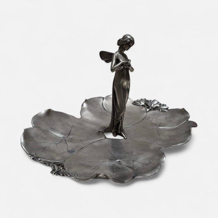 Tafelmiddenstuk - Tin, verzilverd - Fruitcoupe, Antiquités & Art, Art | Objets design