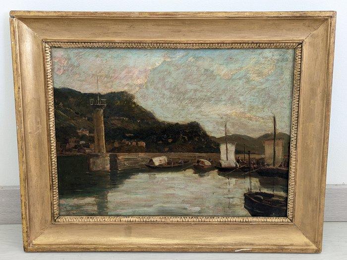 Dante Comelli (1880-1958) - Paesaggio Portuale, Antiek en Kunst, Kunst | Schilderijen | Klassiek