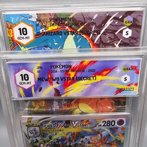 2 Graded card - SAR Mewtwo & Charizard Vstar (Secret) -, Hobby en Vrije tijd, Verzamelkaartspellen | Pokémon