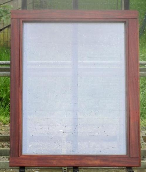 padoek houten raam , chassis ,  venster , kozijn 81 x 100, Doe-het-zelf en Bouw, Raamkozijnen en Schuifdeuren, Inclusief glas