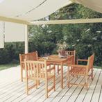 vidaXL Ensemble à manger de jardin 5pcs Bois de teck, Tuin en Terras, Verzenden