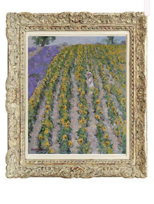 Chris van Dijk (1952) Impressionist -  Tournesols et, Antiek en Kunst, Kunst | Schilderijen | Klassiek