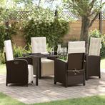 vidaXL Tuin Eettafel Set 5 pcs Bruin poly rattan, Tuin en Terras, Verzenden, Nieuw