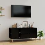 vidaXL Tv-meubel 102x44,5x50 cm bewerkt hout zwart, Huis en Inrichting, Kasten |Televisiemeubels, Nieuw, Verzenden