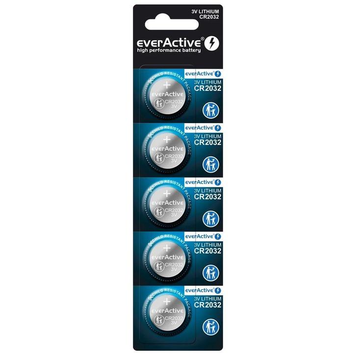 everActive CR2032-batterijen - lithium - 5 stuks, TV, Hi-fi & Vidéo, Photo | Accumulateurs & Batteries, Envoi