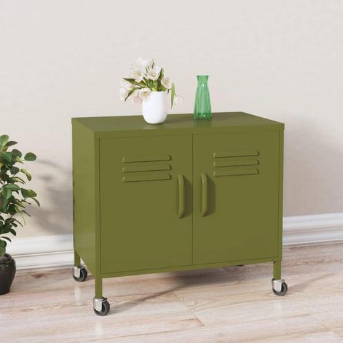vidaXL Opbergkast 60x35x56 cm staal olijfgroen, Huis en Inrichting, Kasten | Overige, Nieuw, Verzenden