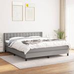 vidaXL Boxspring met matras stof lichtgrijs 160x200 cm, Verzenden, Nieuw