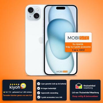 iPhone 15 128 GB / Met 5 gratis accessoires - Accu 100% beschikbaar voor biedingen