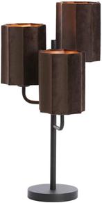 2dekans | Light & Living Tafellamp Edisa - Bruin - Ø34x61 cm, Huis en Inrichting, Lampen | Tafellampen, Ophalen of Verzenden, Nieuw