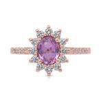 Ring - 18 karaat Roségoud -  1.31ct. tw. Saffier - Diamant, Handtassen en Accessoires, Nieuw