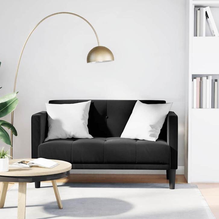 vidaXL Loveseat bank zwart 111 cm fluweel, Huis en Inrichting, Zetels | Zetels, Nieuw, Verzenden