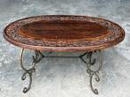 Table - Bois, Fer forgé - Table sculptée