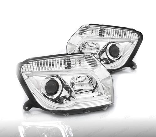 Phares Pour Dacia Duster 10-13 Tube Light Fond Chromé, Auto-onderdelen, Verlichting, Verzenden