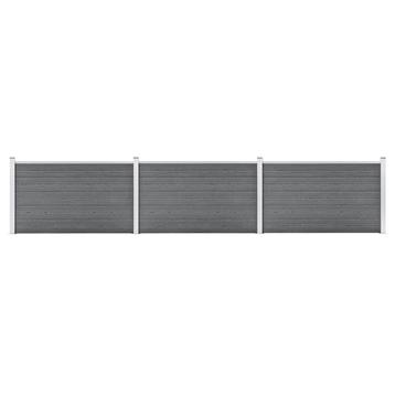 vidaXL Schutting 526x106 cm HKC grijs, Tuin en Terras, Verzenden, Nieuw
