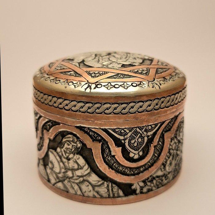 Sieradendoos - Legering - Qajar 1910, Antiquités & Art, Art | Art non-occidental