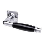 Deurklink - Deco glanzend nikkel vierkante rozet geveerd..., Ophalen of Verzenden, Klink of Kruk