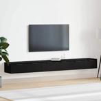 vidaXL Wandkast 2 pcs Zwart Eiken 102 x 30 x 20 cm Bewerkt, Huis en Inrichting, Kasten | Wandmeubels, Verzenden, Nieuw