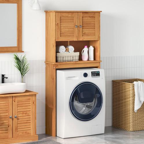 vidaXL Wasmachinekast met plank Honingbruin Massief, Huis en Inrichting, Tafels | Kaptafels, Nieuw, Verzenden