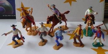 Timpo Toys - Personnage 3 Cowboys te paard en 5 Cowboys los beschikbaar voor biedingen