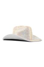 Cowboyhoed Parelmoer Wit Strass Steentjes Witte Cowgirl West, Kleding | Dames, Ophalen of Verzenden, Nieuw