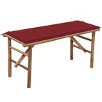 vidaXL Tuinbank inklapbaar met kussen 118 cm bamboe, Tuin en Terras, Verzenden, Nieuw