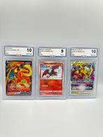 Pokémon - 3 Graded card - RADIANT CHARIZARD & CHARIZARD V &, Hobby en Vrije tijd, Nieuw