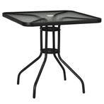 Tuintafel - Weerbestendig - Parosolgat - Zwart, Ophalen of Verzenden, Nieuw