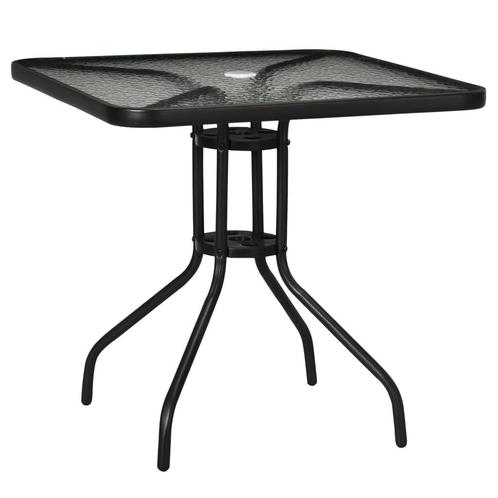 Tuintafel - Weerbestendig - Parosolgat - Zwart, Tuin en Terras, Tuinsets en Loungesets, Nieuw, Ophalen of Verzenden