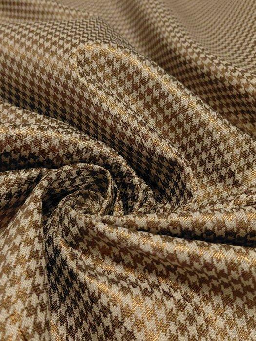 Tessuto Luxury Living Group – Pied de Poule Oro & Caffè -, Antiek en Kunst, Antiek | Tapijten, Tafelkleden en Textiel