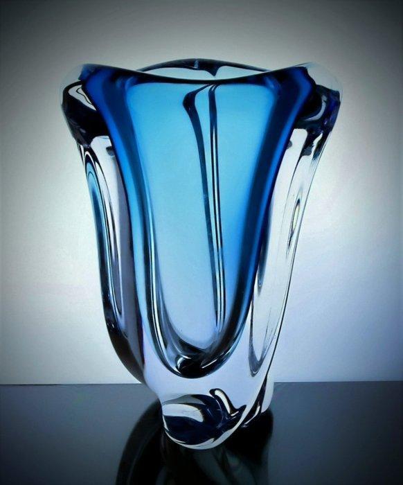 Val Saint Lambert - René Delvenne - Vase - Mulette - 1957, Antiek en Kunst, Antiek | Glaswerk en Kristal