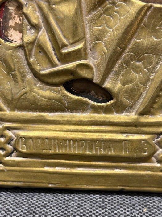 Icoon - Moeder Gods van Vladimir - Messing, Hout, Antiek en Kunst, Kunst | Niet-Westerse kunst