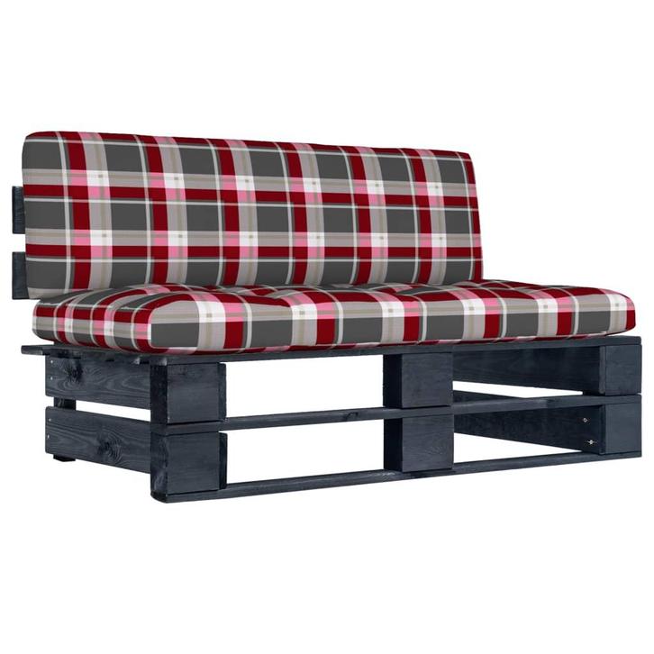 vidaXL Tuinmiddenbank pallet zwart geïmpregneerd grenenhout, Tuin en Terras, Tuinsets en Loungesets, Nieuw, Verzenden