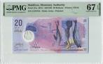 2015 Maldives P 27a 20 Rufiyaa Pmg 67 Epq, Postzegels en Munten, Verzenden, België