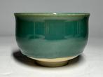 Ueno Ware Tea Bowl by Aoyagi Suih – Elegant Blue-Glazed