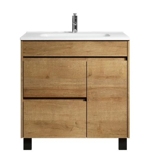 Badkamermeubel Set Salzburg 80 cm Eiken Staand Badmeubel, Huis en Inrichting, Badkamer | Badkamermeubels, Nieuw, Verzenden