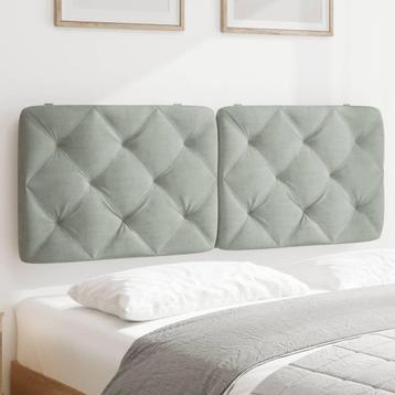 vidaXL Hoofdbordkussen 140 cm velvet lichtgrijs, Verzenden