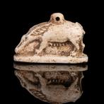 Oud-Egyptisch Faience Sow Amulet (Zonder Minimumprijs), Antiek en Kunst
