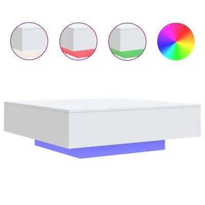 Salontafel LED Wit 100x100 | Retour Deal | 35% Korting, Huis en Inrichting, Tafels | Salontafels, 50 tot 100 cm, Vierkant, Nieuw